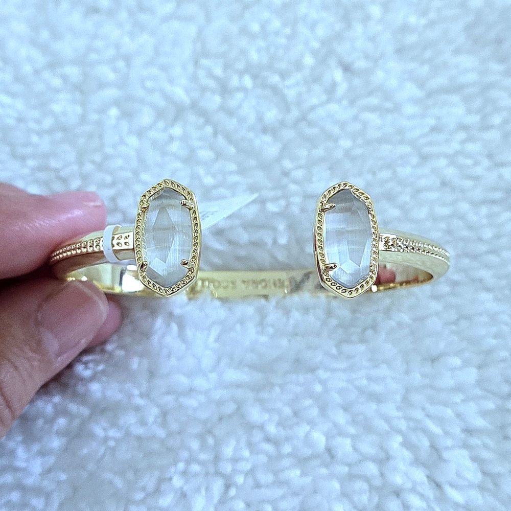 Kendra Scott Gold💛 "Elton" Cuff Bracelet With Slate Cat's🐱 Eye👁 Stones - NWT